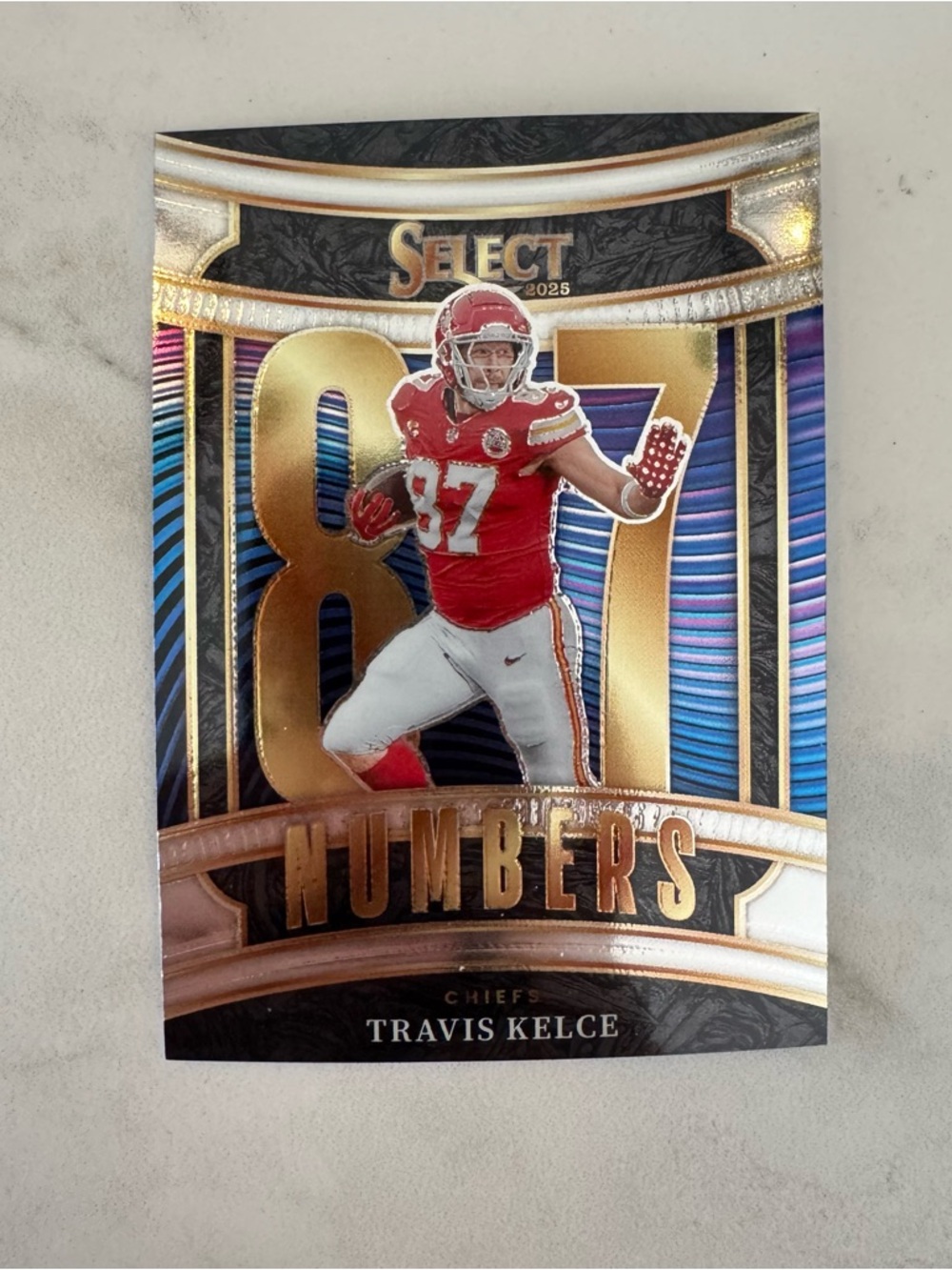 Travis Kelce 2025 Select Numbers Insert #10 Chiefs